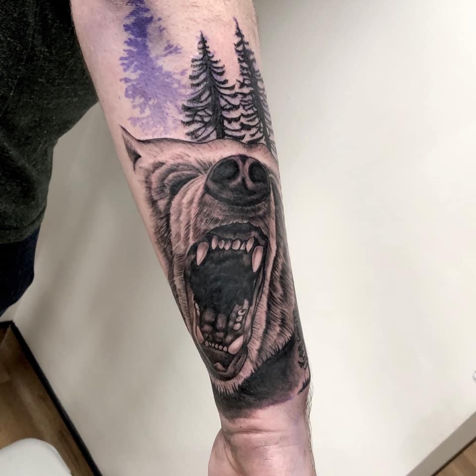 Realistic Bear in Forest