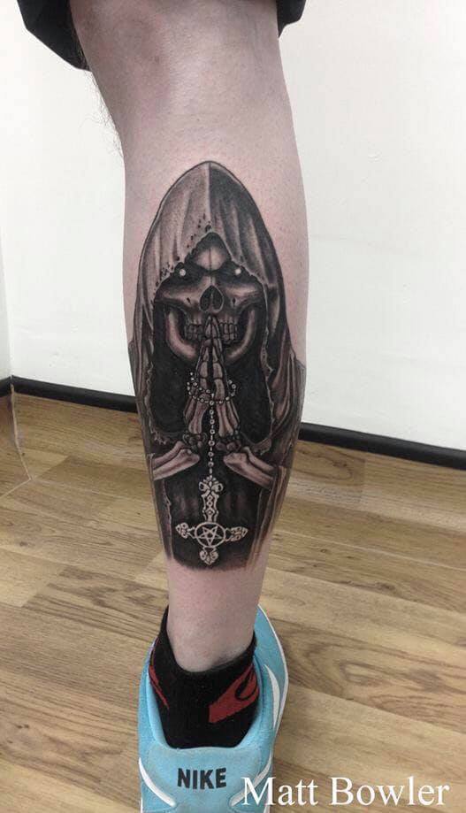 Hooded Skeleton with Rosary