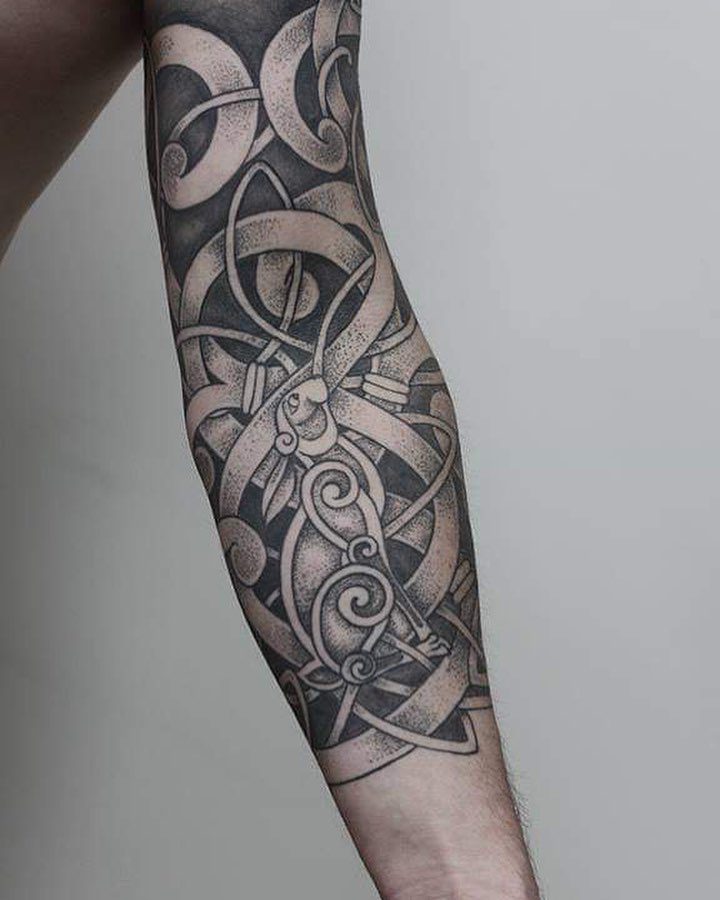 Celtic Knotwork Sleeve with Rabbit or Hare