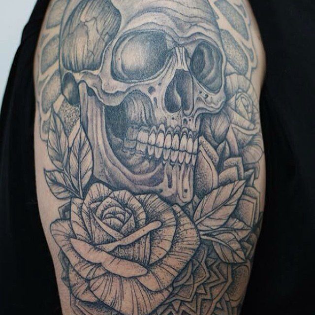 Flowers with Skull