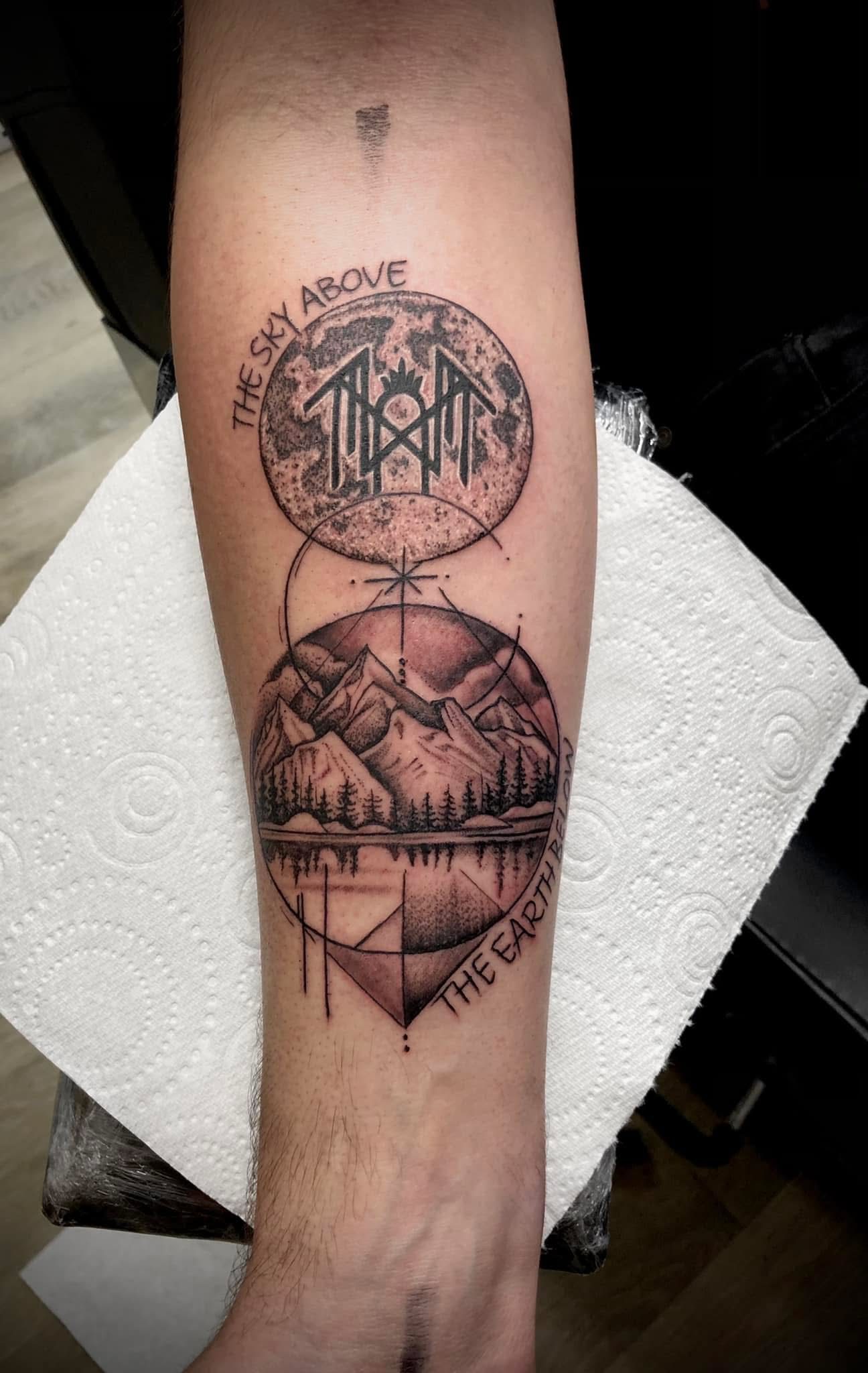 Sleep Token tattoo - the sky above the earth below