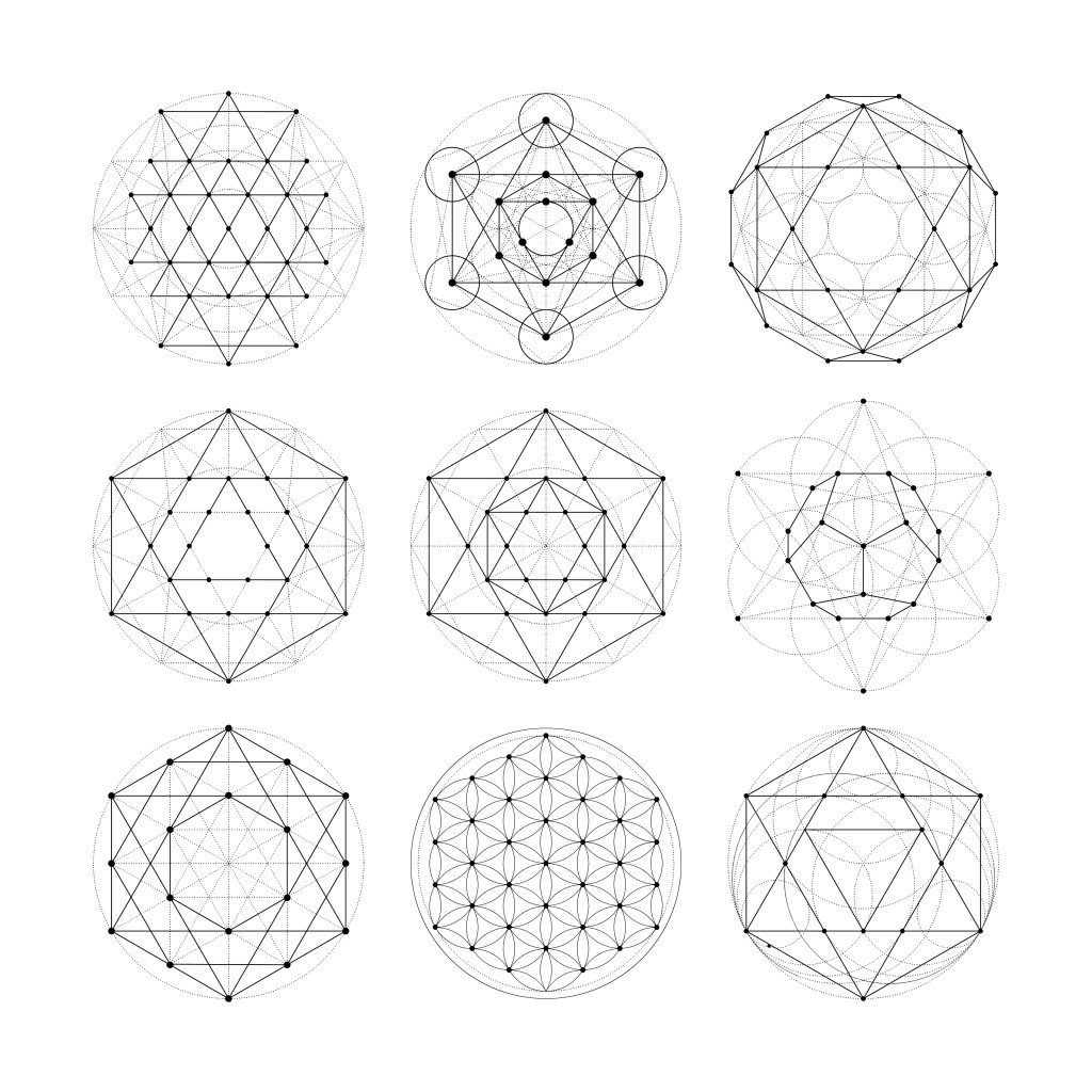 Thinking of Getting a Sacred Geometry Tattoo? 2 Sacred geometry patterns made from circles and geometric shapes